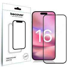 Скло захисне BeCover Apple iPhone 16 Black (712122)