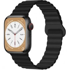 Ремінець до смарт-годинника Drobak Silicone Magnetic Link для Apple Watch All Series Ultra 2 49/45/44/42mm Dark black (898929)