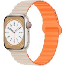 Ремінець до смарт-годинника Drobak Silicone Magnetic Link для Apple Watch All Series Ultra 2 49/45/44/42mm Starlight orange (898931)