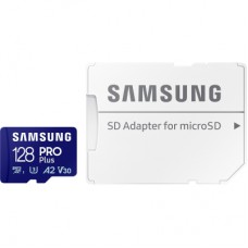 Карта пам'яті Samsung 128 GB microSDXC Pro Plus UHS-I U3 V30 A2 Class 10 + SD-adapter (MB-MD128SA/EU)