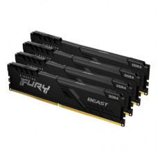 Модуль пам'яті для комп'ютера DDR4 128GB (4x32GB) 3200 MHz Fury Beast Black Kingston Fury (ex.HyperX) (KF432C16BBK4/128)