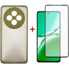 Чохол до мобільного телефона Dengos Oppo Reno 12 F/FS Matte + glass (Green) (DG-KM-110)