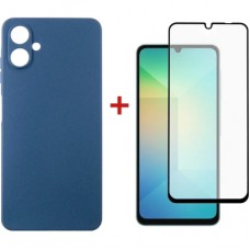 Чохол до мобільного телефона Dengos Samsung Galaxy A06 Carbon + glass (Blue) (DG-KM-114)