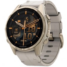 Смарт-годинник Garmin fenix 8 43mm, AMOLED, Saph, SftGldSS/FogGryLeatherBnd, Excl, GPS (010-02903-40)