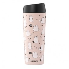 Термокружка Ardesto Coffee Time Animals Cats 450мл, нержавіюча сталь, коричневий (AR2645FC)