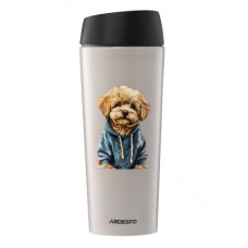 Термокружка Ardesto Coffee Time Maltipoo 450мл, нержавіюча сталь, бежевий (AR2645MP)