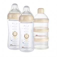 Набір для годування новонароджених Bebe Confort Physio Air, 270 мл, 2 шт + диспенсер (Sand) (3102202360)