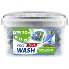 Капсули для прання Pro Wash Universal Альпійська свіжість 70 шт. (4823128004974)