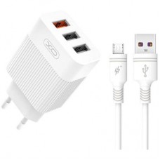 Зарядний пристрій XO L72 QC3.0 3USB +micro (XO-L72-MCR)