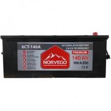 Акумулятор автомобільний NORVEGO ВЕСТА Premium 140A +лів (3) (950 пуск)