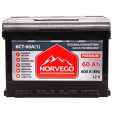Акумулятор автомобільний NORVEGO ВЕСТА Premium 60A +лів (1) (600 пуск)