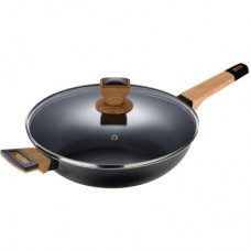 Сотейник Bergner Earth black з кришкою та довгим руків'ям 28 см (BG-34628-BK)