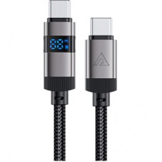 Дата кабель USB-C to USB-C 1.2m 60W digital display C15-03 Black Acefast (6974316283720)