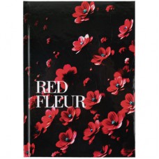 Книга записна Axent Red fleur А5, 96 аркушів, клітинка, тверда обкладинка (8459-3-A)