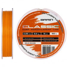 Волосінь Brain Classic Carp Line (solid orange) 150m 0.25mm 15lb 6.6kg (1858.80.85)