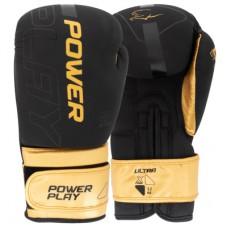 Боксерські рукавички PowerPlay 3024 Ultra Mat Чорно-Золоті 16 унцій (PP_3024_16oz_Bl/Gold)