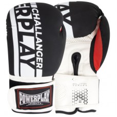 Боксерські рукавички PowerPlay 3086 Matt Challenger Чорно-Білі 12 унцій (PP_3086_12oz_Bl/White)
