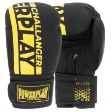 Боксерські рукавички PowerPlay 3086 Matt Challenger Чорно-Жовті 14 унцій (PP_3086_14oz_Bl/Yellow)