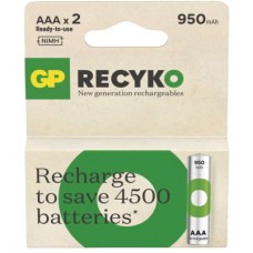Акумулятор Gp AAA 950mAh ReCyko HR03 1.2V (2 battery pack) (100AAAHCER21-2TLB2 / 4891199212628)