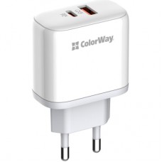 Зарядний пристрій ColorWay GaN Mini 25W PD Port PPS USB-C white (CW-CHS052PD-WT)