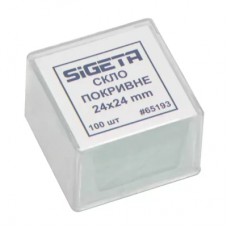 Аксесуар до мікроскопів Sigeta Покривне скло 24x24 мм (100 шт) (65193)