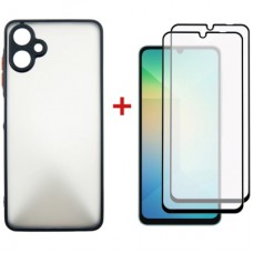Чохол до мобільного телефона Dengos Kit Samsung Galaxy A06 Matte + 2 pcs glass (Black) (DG-CTG2P-02)