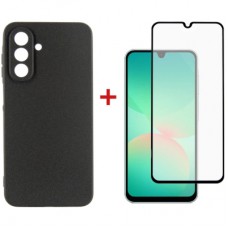 Чохол до мобільного телефона Dengos Kit Samsung Galaxy A26 Carbon + glass (Black) (DG-KM-137)