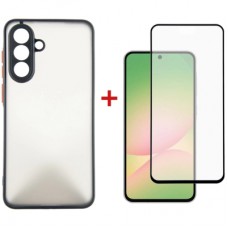 Чохол до мобільного телефона Dengos Kit Samsung Galaxy A56 Matte + glass (Black) (DG-KM-141)