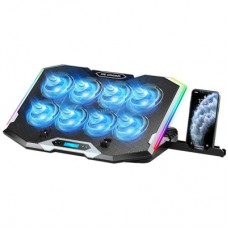 Підставка до ноутбука IceCoorel 10-17", 8*70mm, 2*USB, + LCD, 410x297x40mm, RGB (K10)