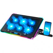 Підставка до ноутбука IceCoorel 10-17", 4*100mm 1400 RPM, 2*USB, 420x300x28mm, RGB (K15)