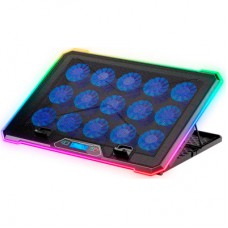 Підставка до ноутбука IceCoorel 10-19", 15*60mm 2550 RPM, 2*USB, + LCD, 415x296x28mm, RGB (K15D)