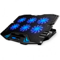 Підставка до ноутбука IceCoorel 10-17", 6*70mm 1800 RPM, 2*USB, + LCD, 365*297*30mm, Black (K8)