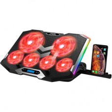 Підставка до ноутбука IceCoorel 10-17", 4*100mm 1400 RPM + 4*70mm 2500 RPM, 2*USB, 410x296x40mm, Red (K9)