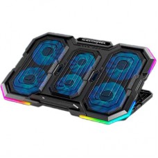 Підставка до ноутбука IceCoorel 14-18", 4*95mm 1200 RPM + 2*70mm 2500 RPM, 2*USB, 400x260x30mm, RGB (N6)