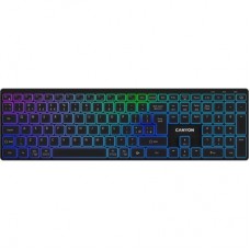 Клавіатура Canyon HKB-W11 Slim Dual Mode Wireless/Bluetooth RGB UA Black (CNS-HBTK11B)