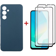 Чохол до мобільного телефона Dengos Samsung Galaxy A16 Carbon + glass 2pcs (Blue) (DG-CTG2P-07)