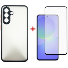 Чохол до мобільного телефона Dengos Samsung Galaxy A36 Matte + glass (Black) (DG-KM-145)
