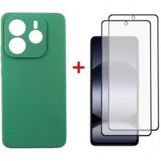 Чохол до мобільного телефона Dengos Xiaomi Redmi Note 14 5G Soft + glass 2pcs (Mint) (DG-CTG2P-14)