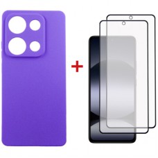 Чохол до мобільного телефона Dengos Xiaomi Redmi Note 14S Carbon + glass 2pcs (Purple) (DG-CTG2P-16)