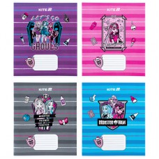 Зошит Kite Monster High, 12 аркушів, коса лінія (MH25-235)