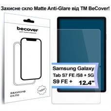 Скло захисне BeCover Matte Anti-Glare Samsung Galaxy Tab S7 FE 12.4 SM-T730/SM-T735/S8 Plus 5G SM-X800/SM-X806/S9 FE (713441)