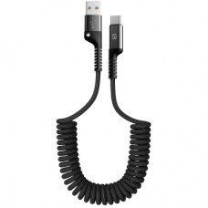 Дата кабель USB 2.0 AM to USB-C 1.0m Spiral 2.4A black Armorstandart (ARM75390)