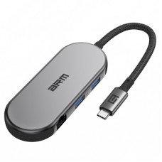 Концентратор Armorstandart USB-C to HDMI 4K, RJ45, PD, 2USB, SD, microSD Grey (ARM69365)