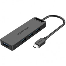 Концентратор Vention USB-C to 4xUSB 3.0 Hub with Power Supply 0.5m black (TGKBD)
