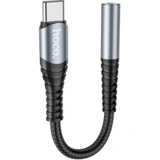 Адаптер USB-C M to 3.5mm F LS33 metal gray HOCO (6931474761163)