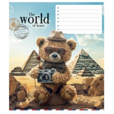Зошит Школярик The World of Bears 12 аркушів клітинка (012-3443K)