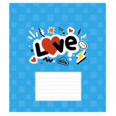 Зошит Школярик Love 12 аркушів клітинка (012-3364K)