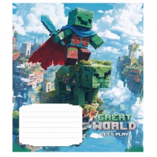 Зошит Школярик Great world 12 аркушів коса лінія (012-3533C)
