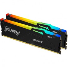 Модуль пам'яті для комп'ютера DDR5 64GB (2x32GB) 5600 MHz Beast RGB EXPO Black Kingston Fury (ex.HyperX) (KF556C36BBE2AK2-64)