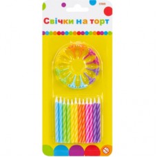 Свічка Maxi 24 шт на торт; 12 підставок для свічок (MX620100.C09)